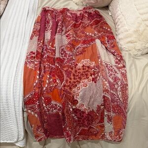 Patrons of Peace Vibrant Red and Orange Maxi Skirt
